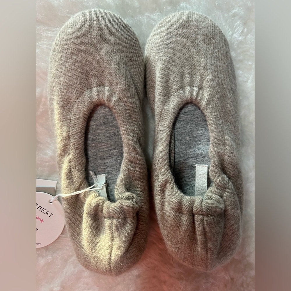 SKIN 100% Cashmere Slippers in Mocha Heather - Picture 3 of 8